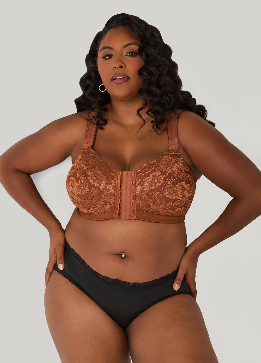 Plus Size Close Front Wireless Posture Bra