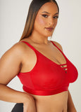 Floral Lace Lattice Wireless Bra