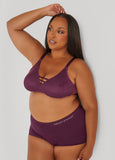 Lattice Trimmed Wireless Lace Bra