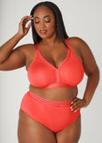Plus Size Mesh Paneled Wireless Bra