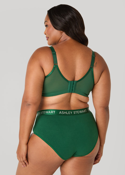 Mesh Paneled Lace Underwire Bra