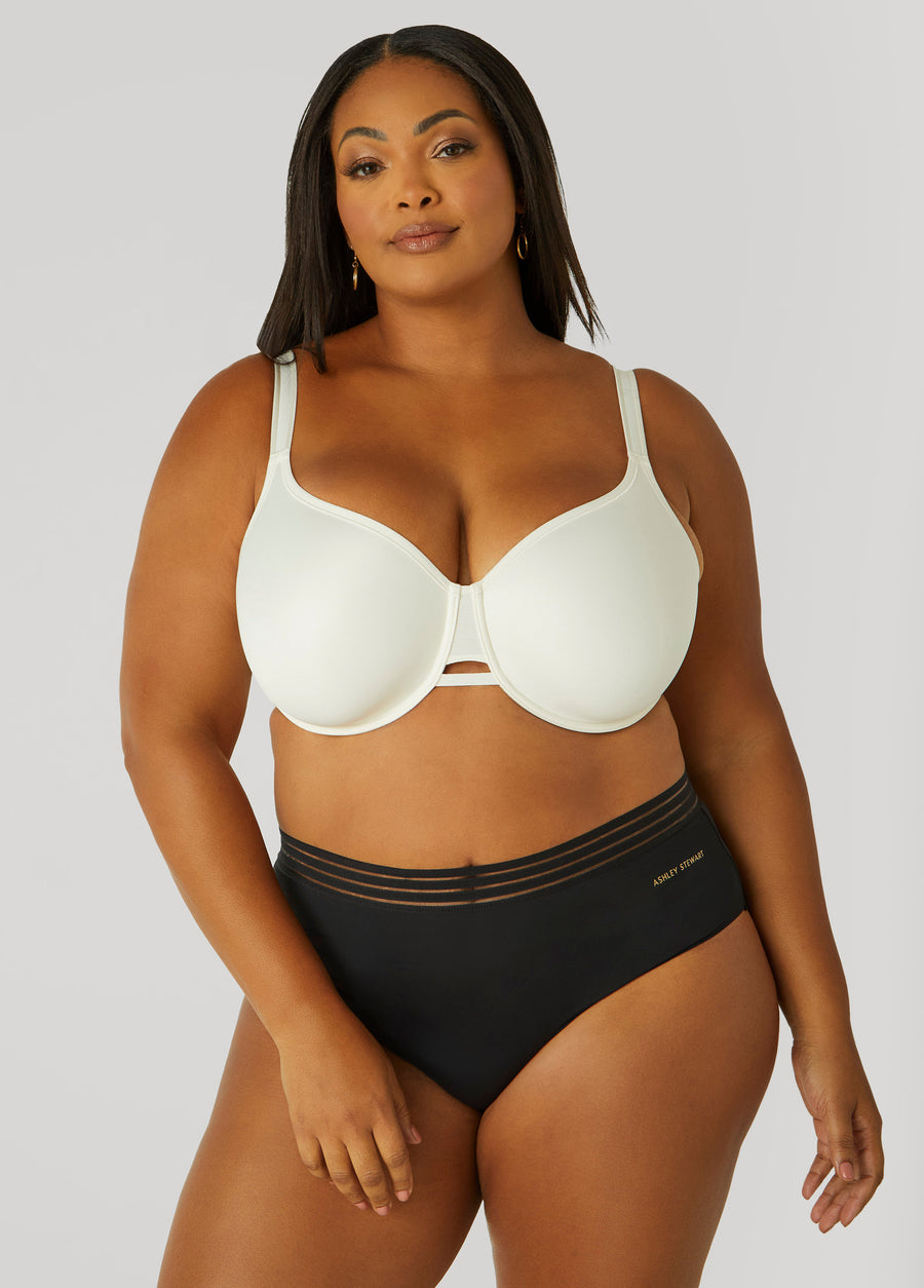 Plus Size Satin Underwire Minimizer Bra