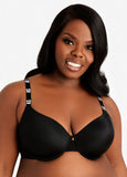 Plus Size Microfiber T Shirt Underwire Comfy Push Up Logo Tape Bra