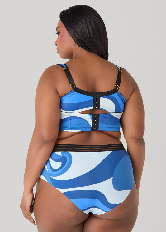 Swirl Print Sheer Waist Briefs