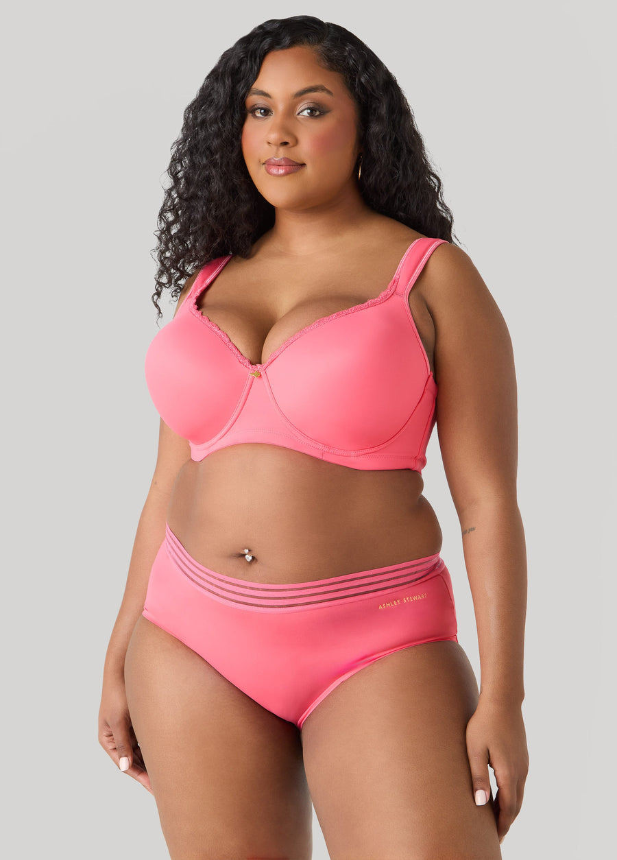 Sheer Striped Microfiber Briefs