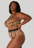 Plaid Sheer Waist Briefs