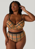 Plus Size Plaid Sheer Waist Briefs