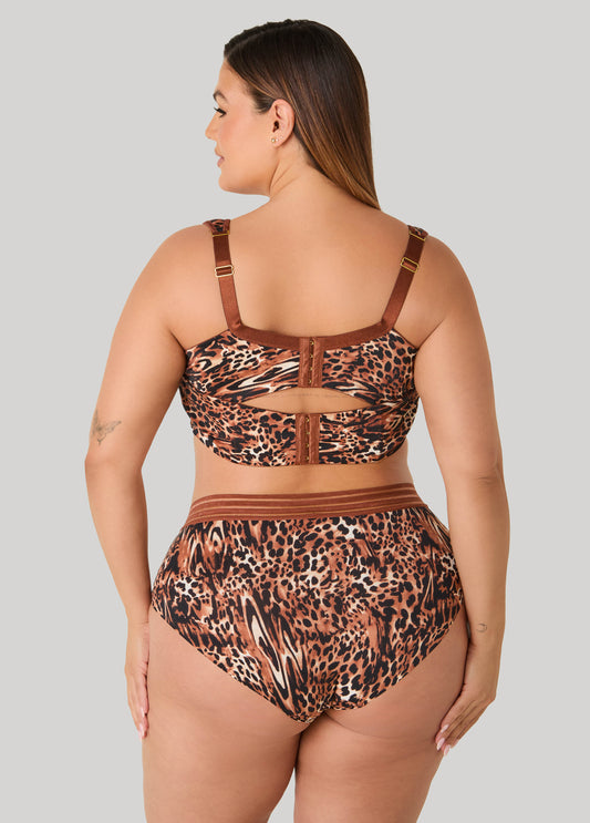 Animal Print Plunge Butterfly Bra