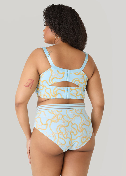 Chain Print Plunge Butterfly Bra