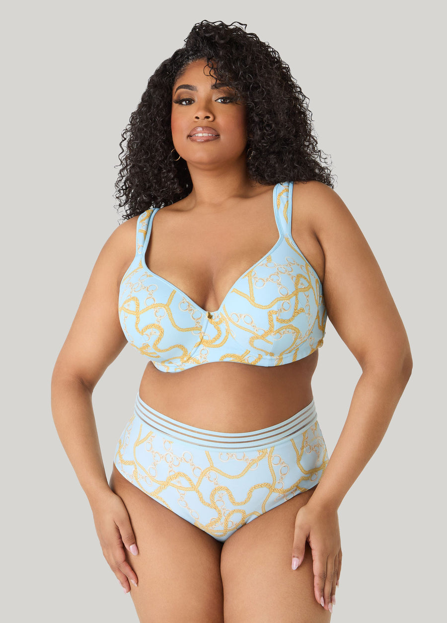 Chain Print Plunge Butterfly Bra