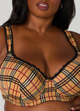 Plaid Full Coverage Butterfly Bra