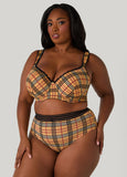 Plus Size Plaid Full Coverage Butterfly Bra
