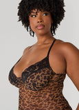 Ruched Animal Mesh Chemise Set