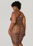 Ruched Animal Mesh Chemise Set