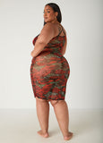 Ruched Rose Mesh Chemise Set