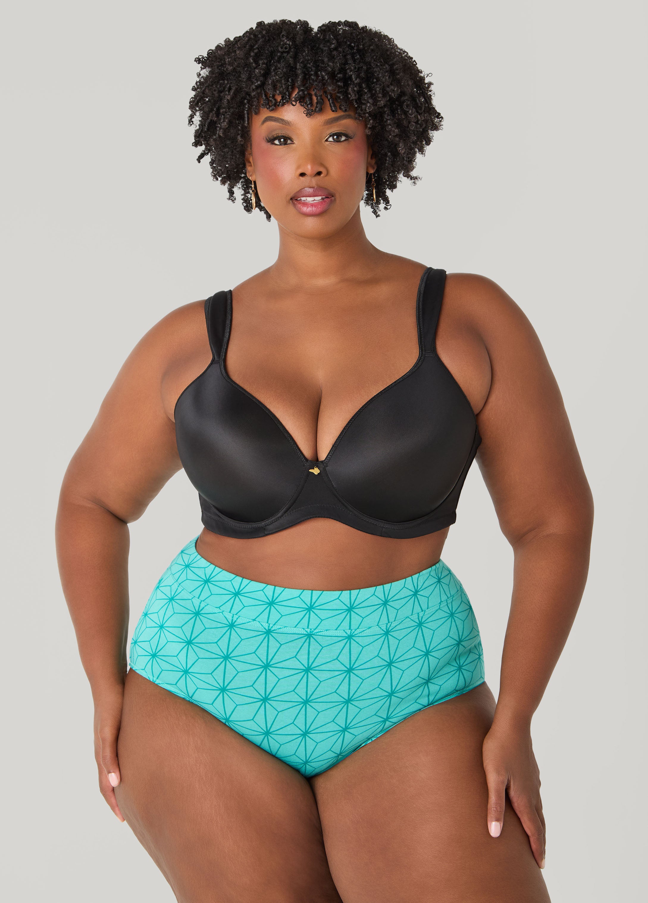 Plus Size Geo Print Briefs