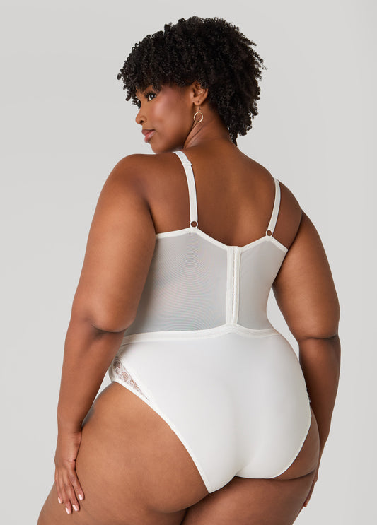 Caged Mesh And Lace Bodysuit
