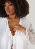 Lace Paneled Satin Robe