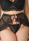 Mesh Bra And Skirt 3 Pc Set