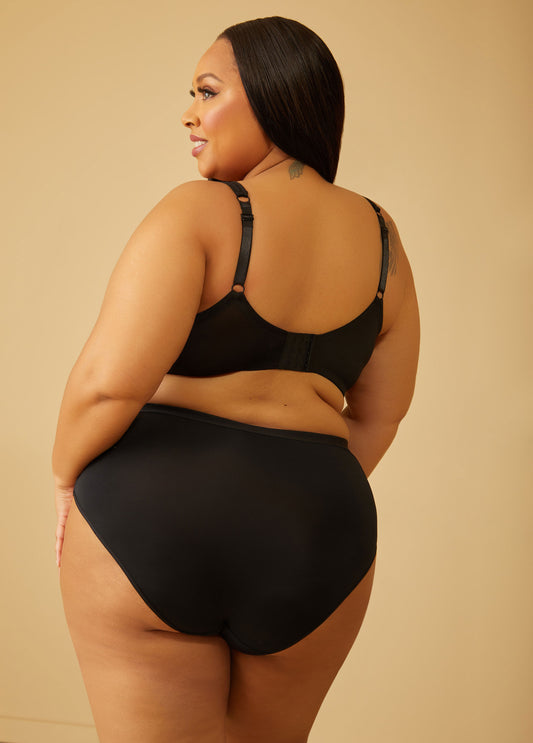 Mesh Paneled High Cut Briefs