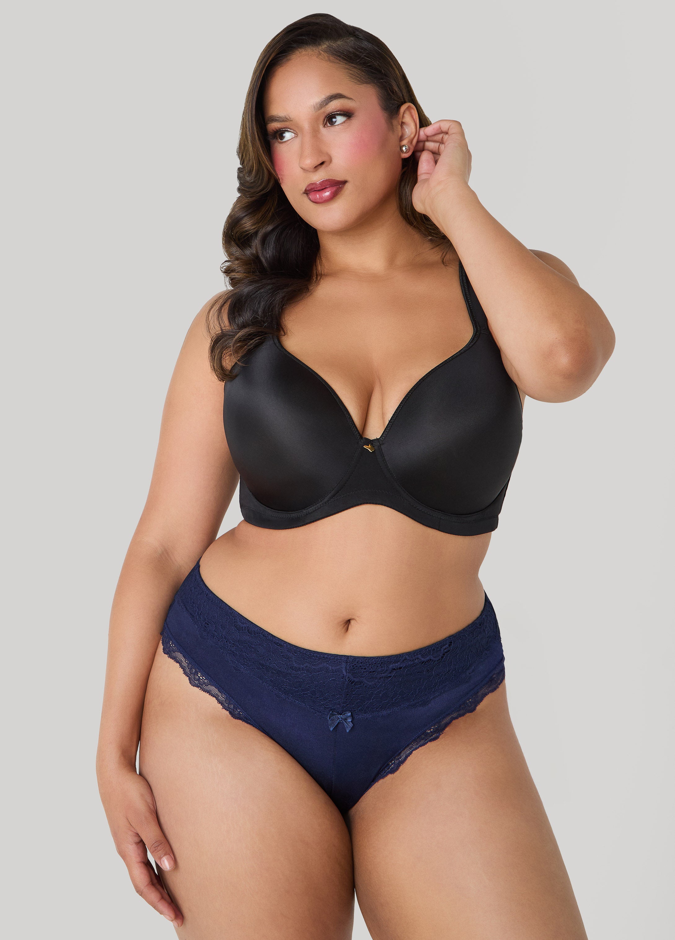 Plus Size Lace Trimmed 3 Pack Cheeky Panties