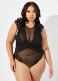 Plus Size Sexy Lingerie Plus Size Mesh Lace Shaping Bodysuit