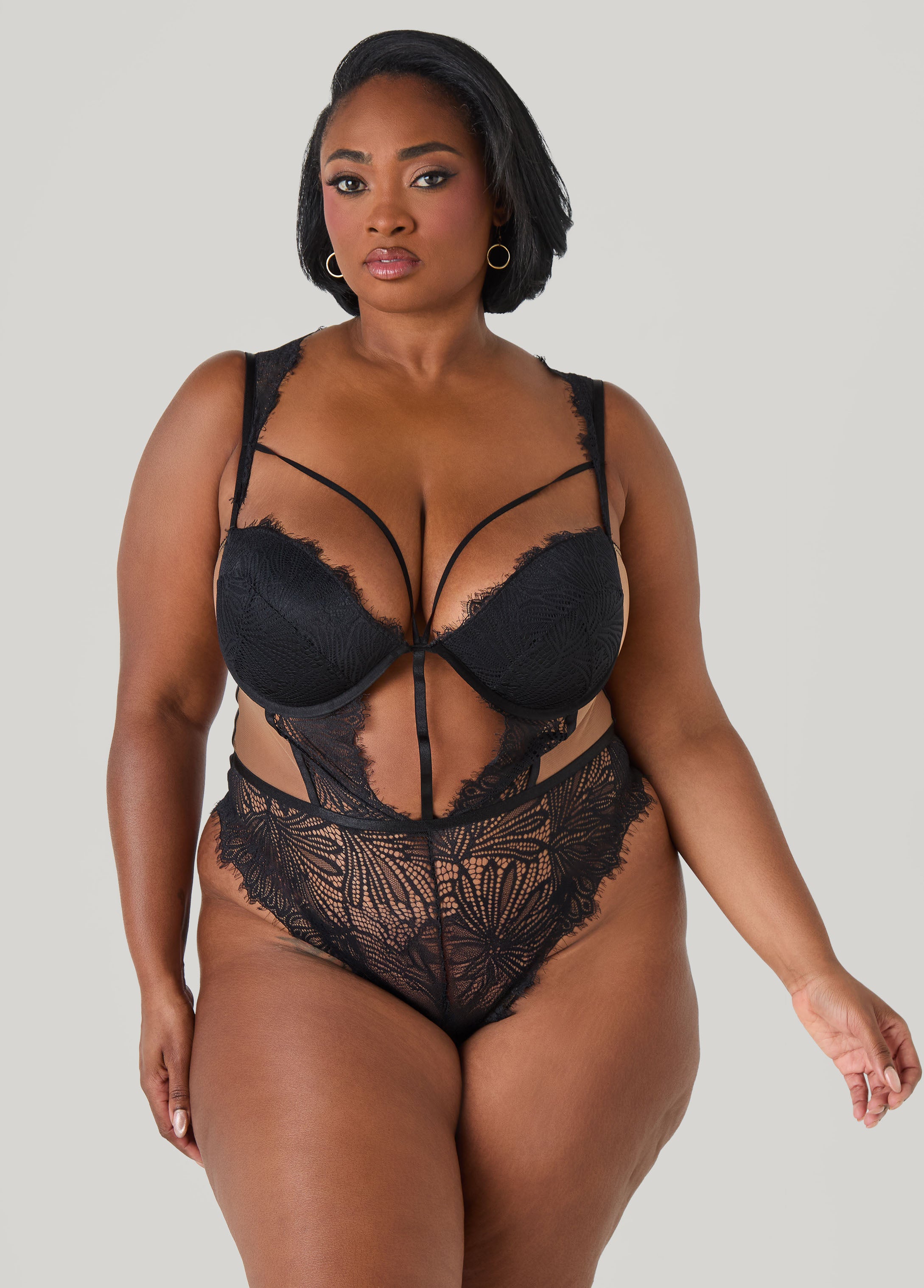 Cutout Caged Lingerie Bodysuit