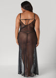Mesh And Lace Lingerie Gown Set