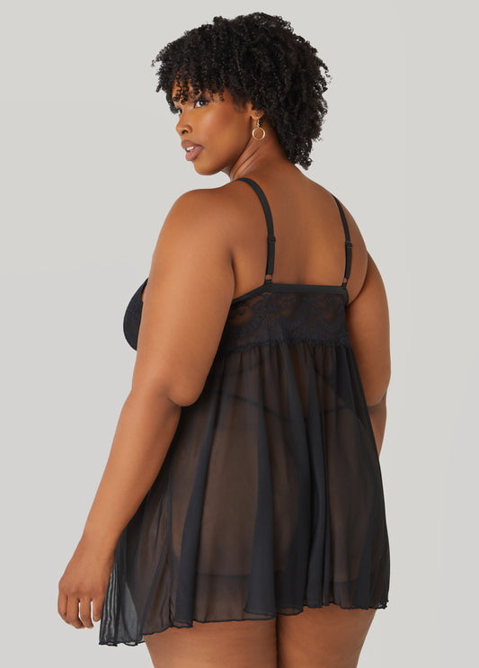 Mesh And Lace Babydoll Set