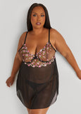 Floral Embroidered Babydoll Set