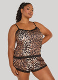 Lace Trimmed Cami And Shorts Set