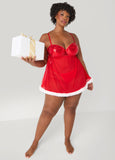 Sequin And Faux Fur Babydoll Set