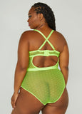 Dotted Mesh And Lace Bodysuit