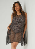 Open Knit Hooded Cover Up