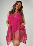 Open Knit Hooded Cover Up