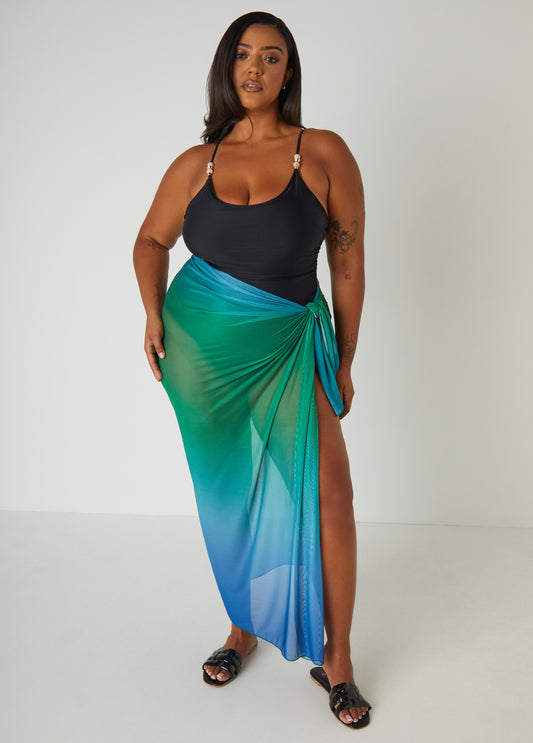 Plus Size Ombre Mesh Sarong