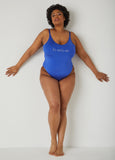 Plus Size Designer Bebe Crystal Swimsuit Bathing Suit One Piece