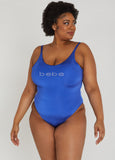 Plus Size Designer Bebe Crystal Swimsuit Bathing Suit One Piece