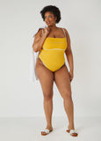 Plus Size Designer Bebe Ribbed Swimsuit Bathing Suit One Piece