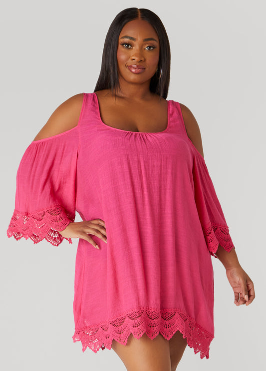 Beach Break Crochet Trim Cover Up