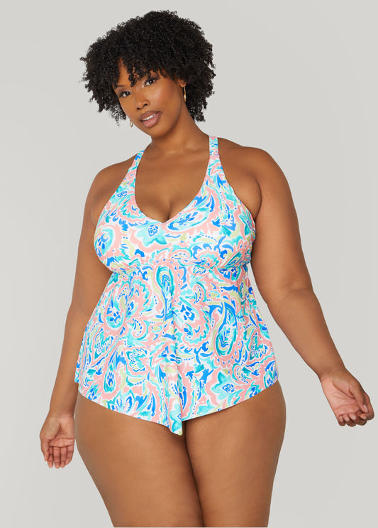 Plus Size Raisins Curve Viva Tankini Top