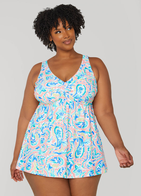 Plus Size Raisins Curve Lucia Printed Swimdress