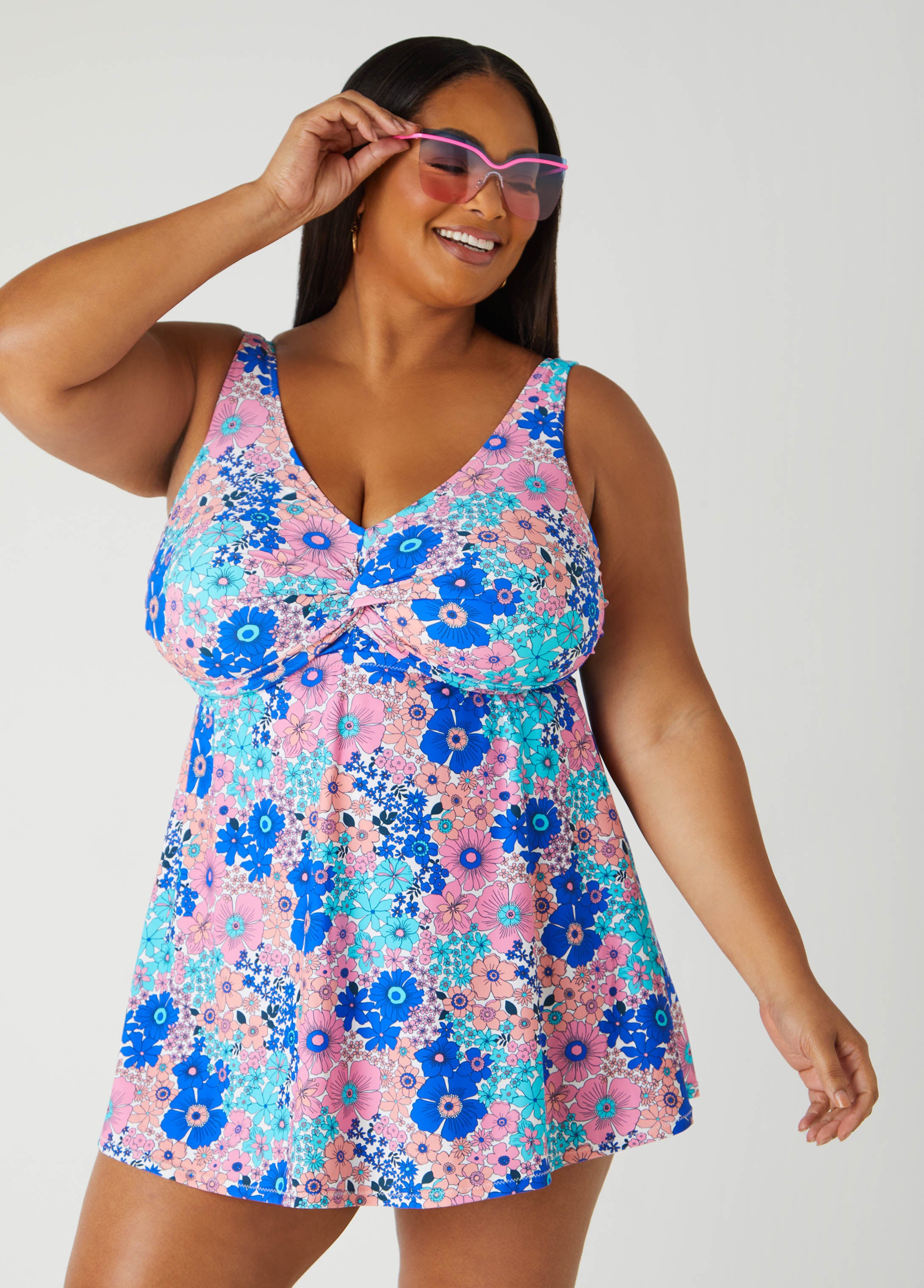 Plus Size Raisins Curve Lucia Floral Swimdress
