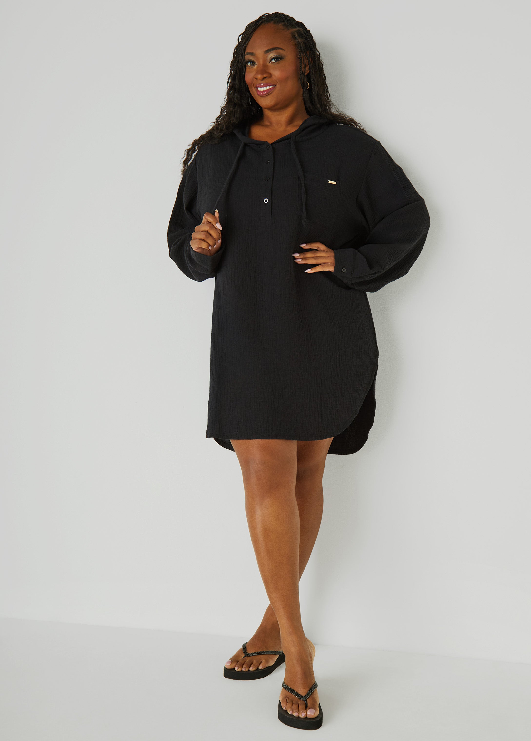 Plus Size Nicole Miller Textured Cover Up