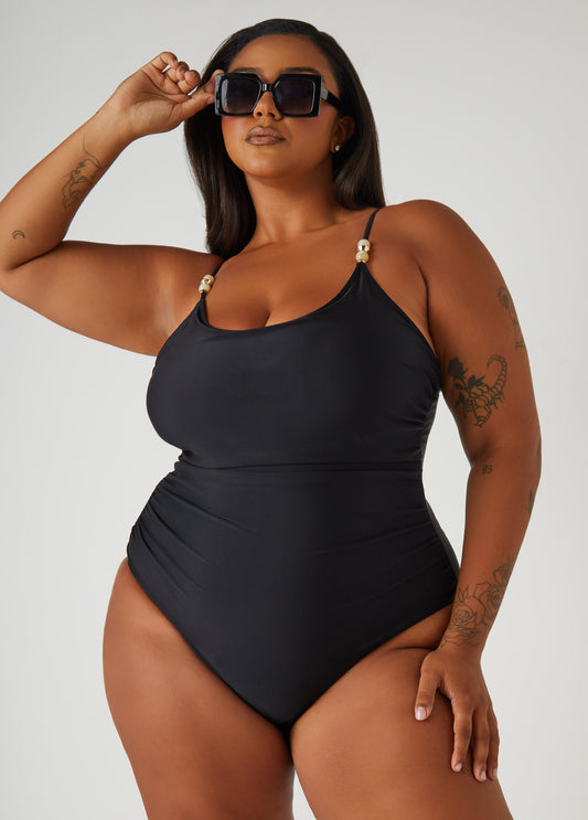 Plus Size Nicole Miller Beaded Swimsuit