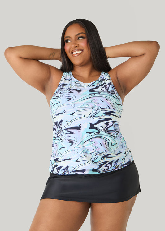 Swirl Print Tankini Set