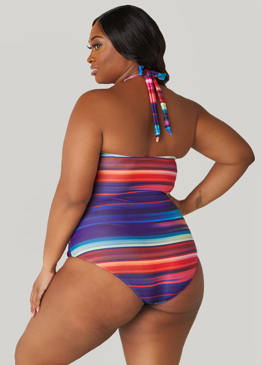 Noon Swim Striped Swimsuit
