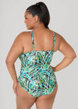 Tropical Zip Front Swimsuit