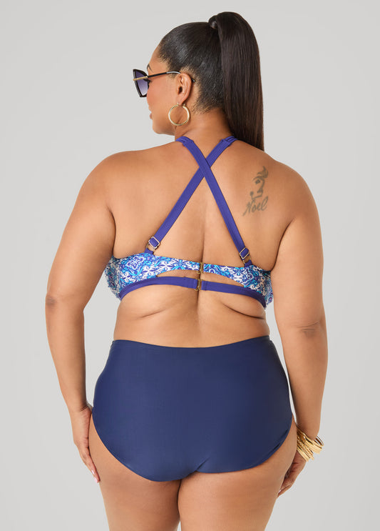 Printed Halter Bikini Top