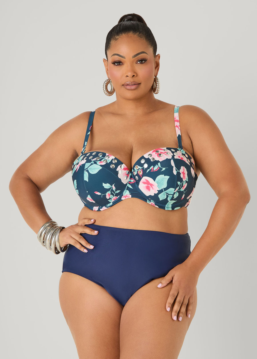 Convertible Floral Bikini Top